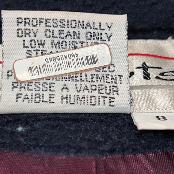 Talbots Vintage Womens Wool Blend NavyBlue Lined Pea Coat Size 8 - Picture 10 of 11